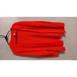 Divided Orange Ribbed Knit Cardigan Sweater